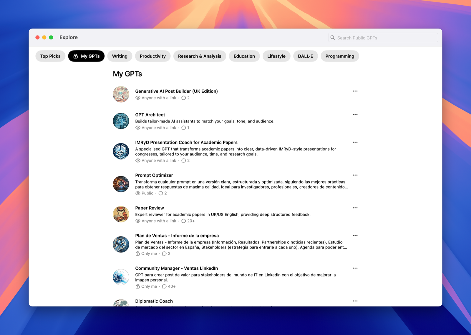 Image 2 – Modal showing "Create" and "Configure" tabs after pressing Create a GPT.