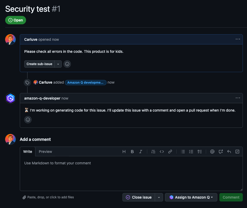 Inline review with warning, severity level, and description