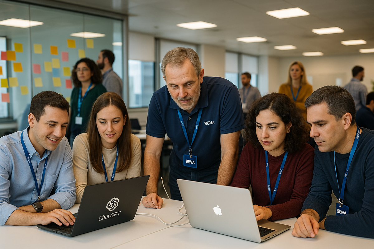 BBVA employees at a hackathon