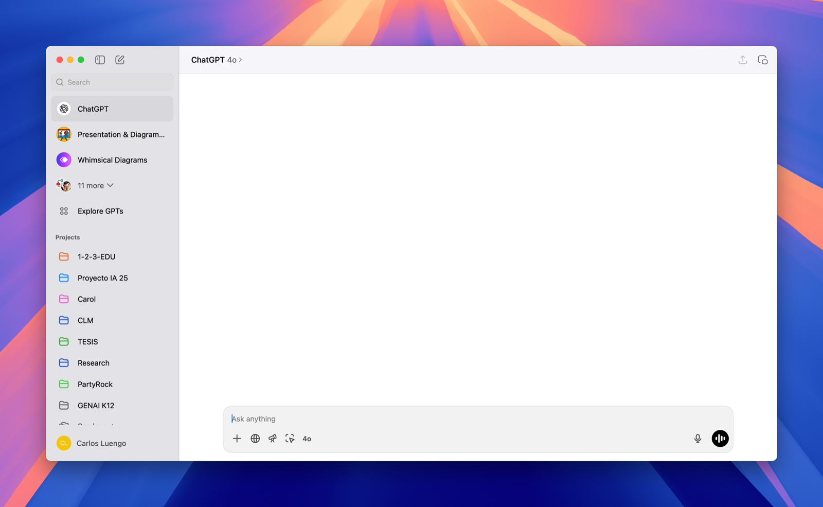 Screenshot: Main ChatGPT Window